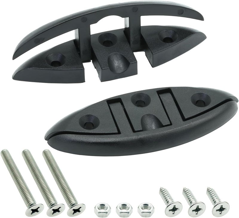 LTEMG Marine Nylon 5" Folding Cleat,Flip Up Dock Cleat,Boat Kayak Mooring Cleat Accessories(2 Pcs) - Image 1